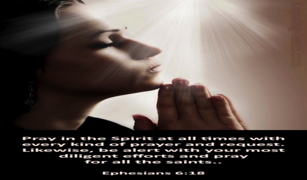 Ephesians 6:18 Pray in the Spirit At All Times (brown)